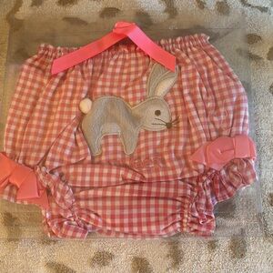 Pink Gingham Bunny Kids Bloomers